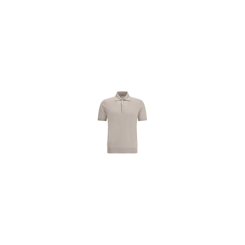 Beige Cotton Polo Shirt
