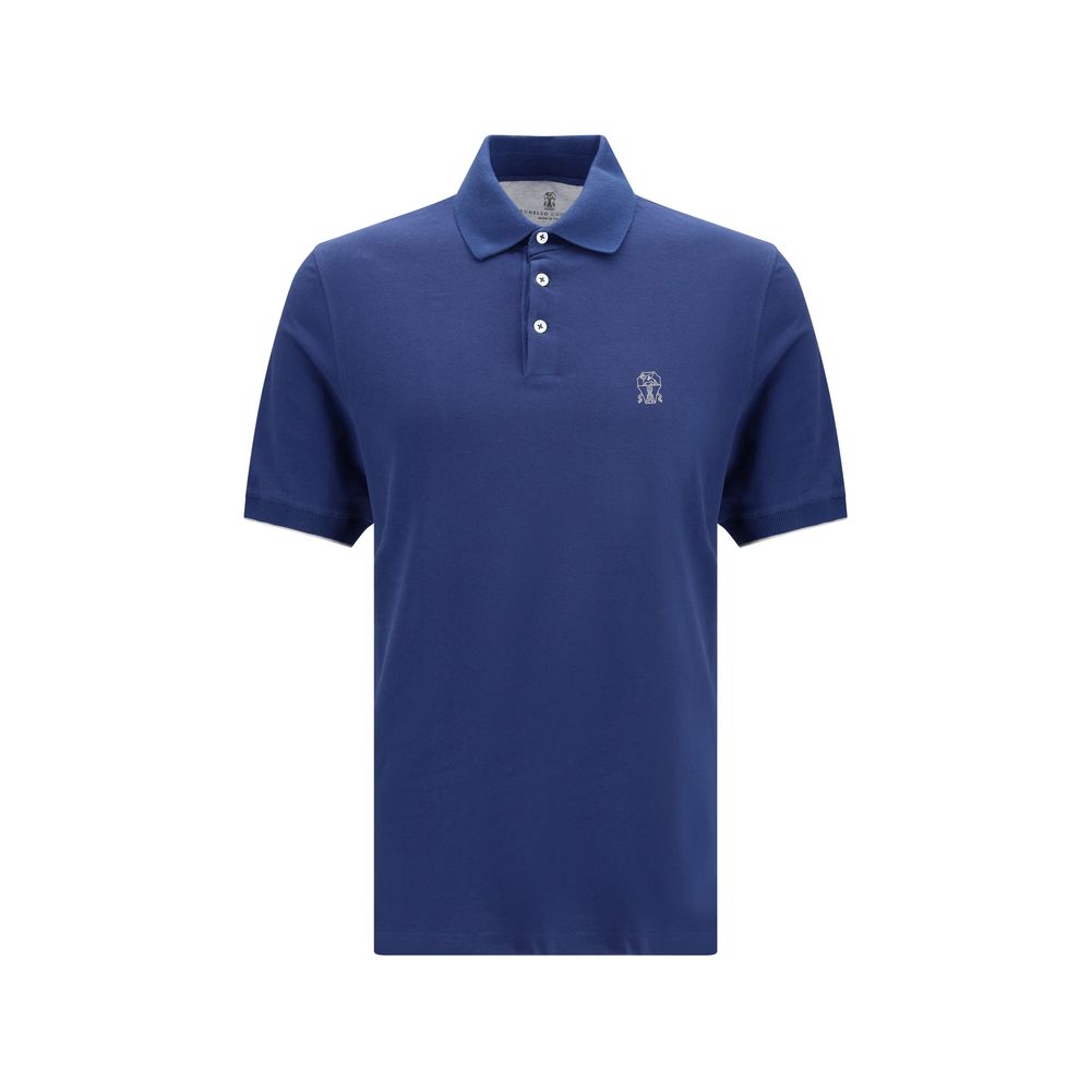 Blue Cotton Polo Shirt
