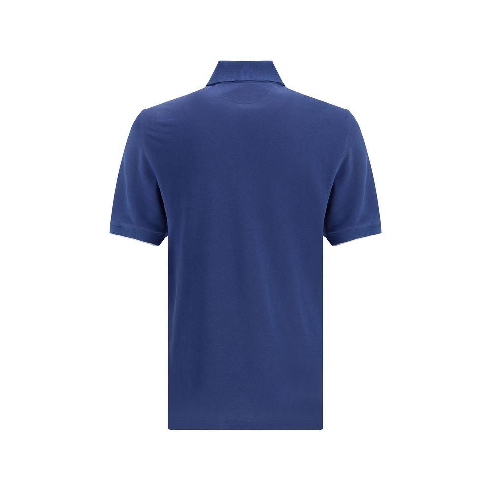 Blue Cotton Polo Shirt