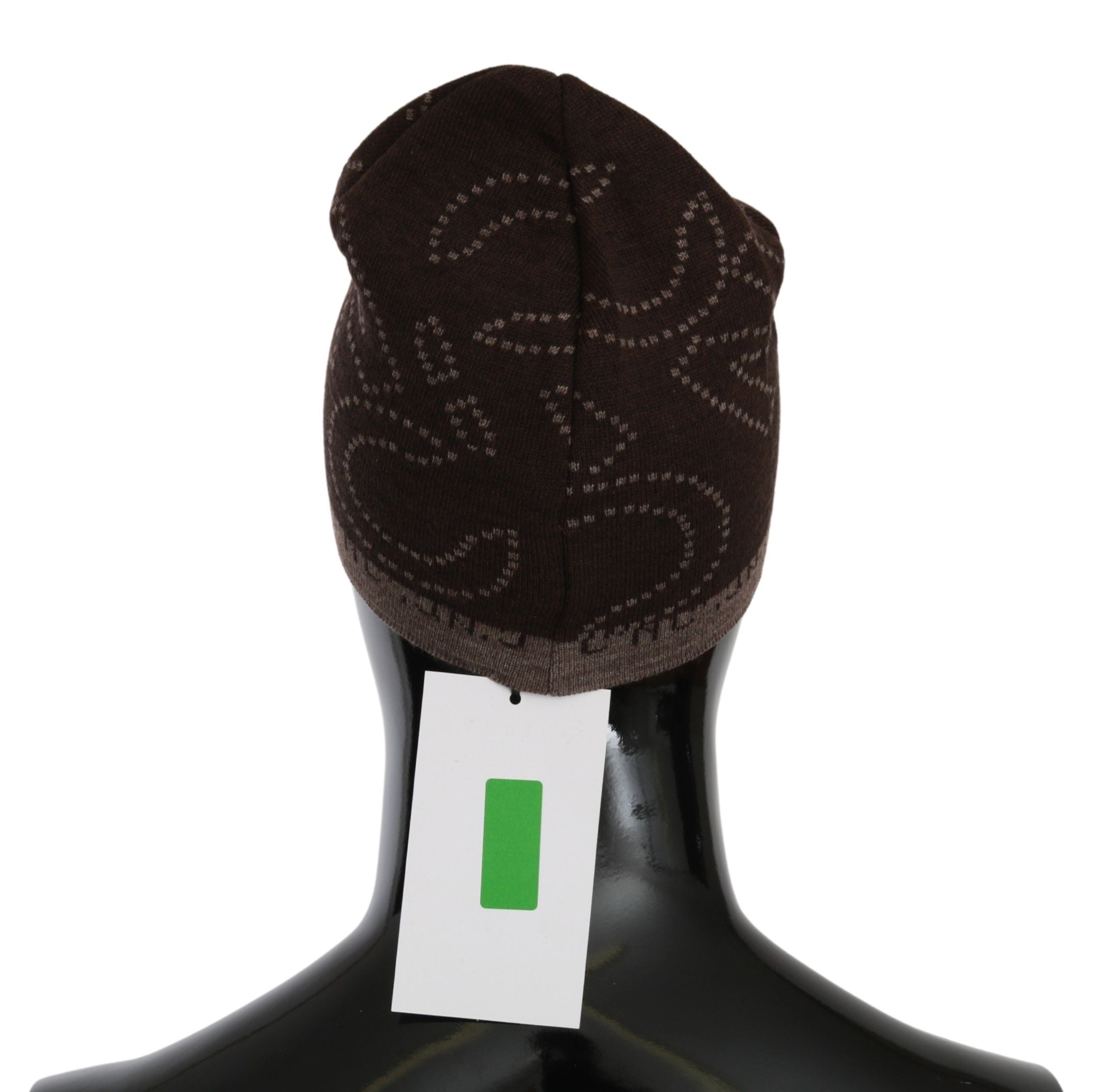 Brun uldblanding med mærkehat