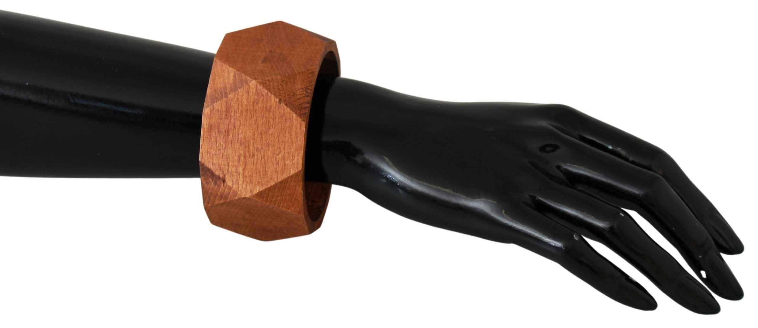 Brunt træarmbånd med mærke