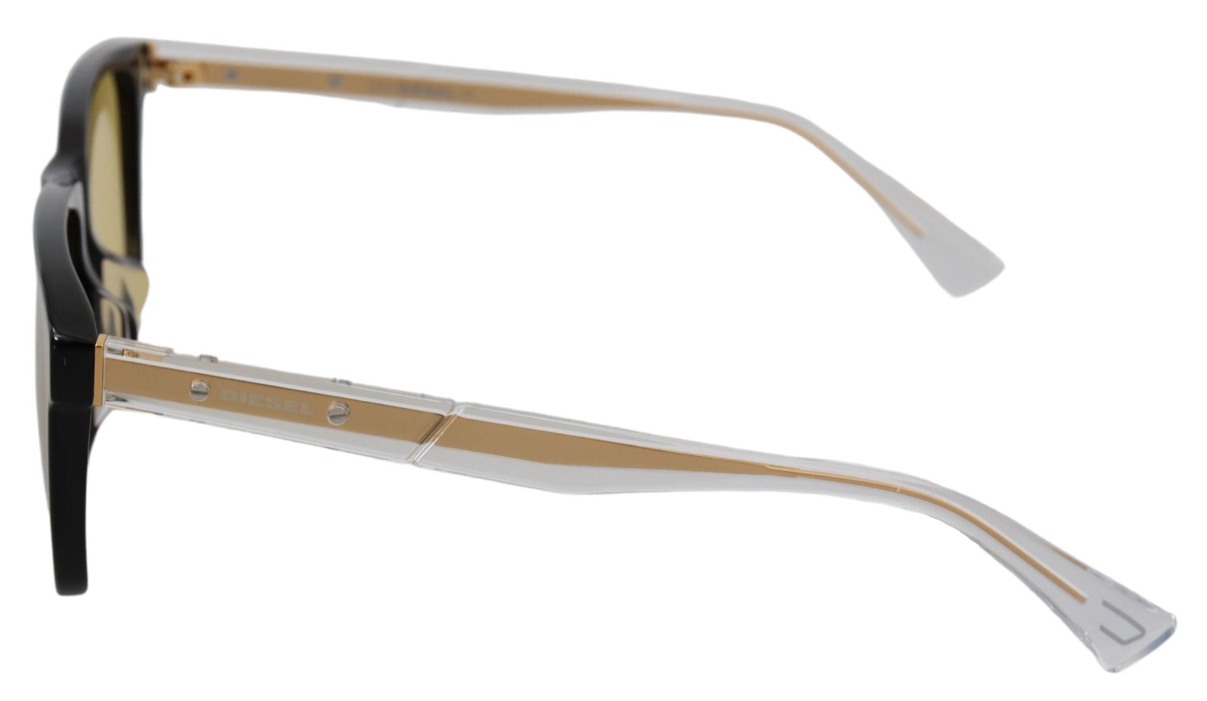 Solbriller med sort stel og gule, gennemsigtige linser, DL0330-D 01E 57