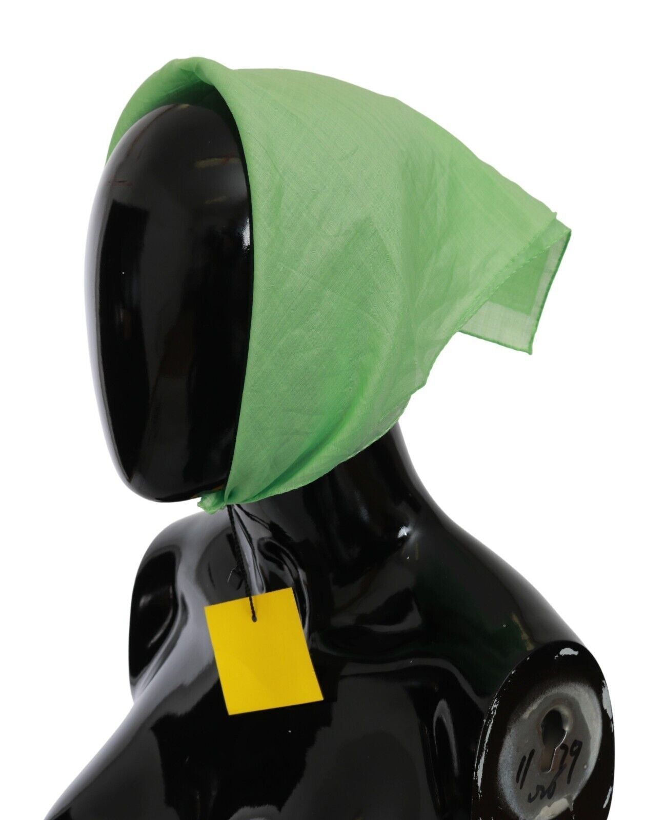 Æblegrønt firkantet hovedtørklæde i hør