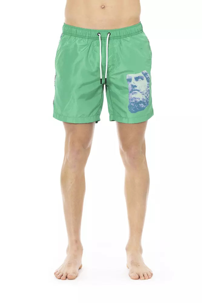 Grønne polyester badeshorts til mænd