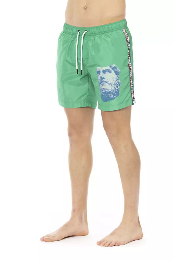 Grønne polyester badeshorts til mænd