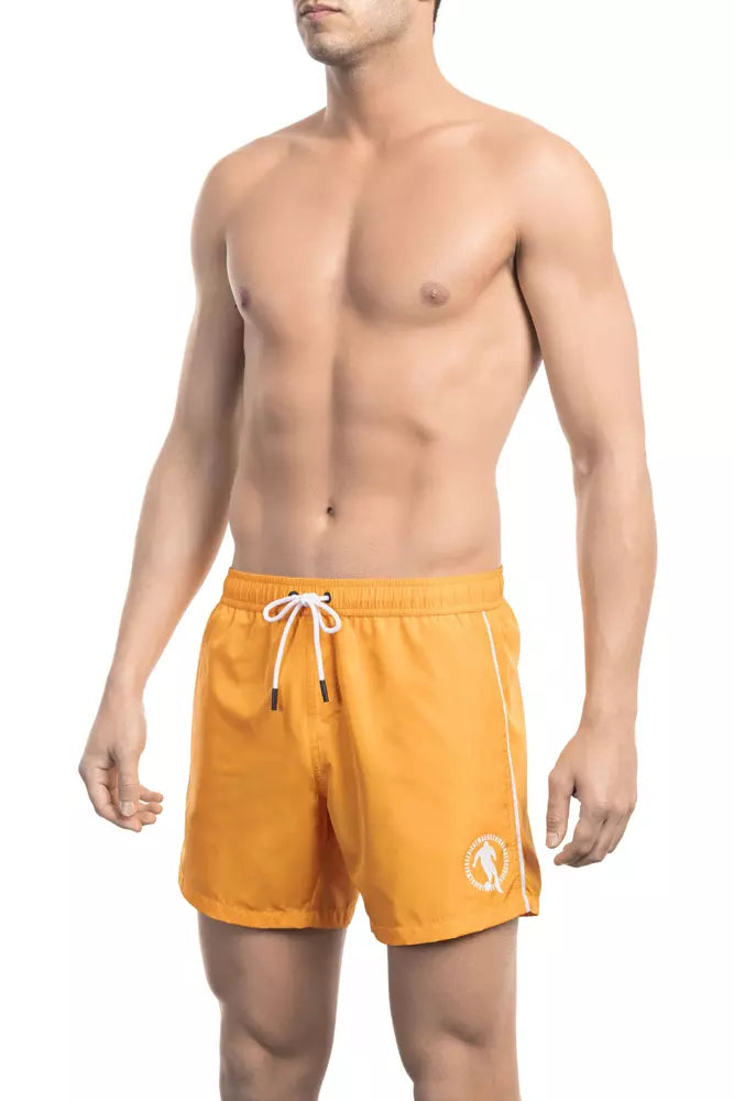 Orange polyester badeshorts til mænd