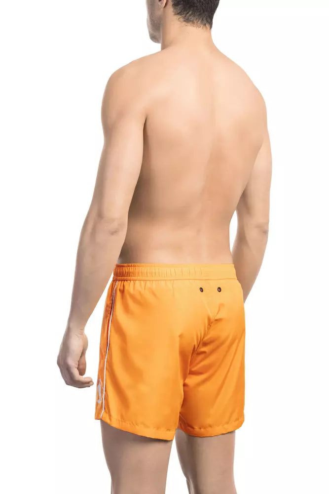 Orange polyester badeshorts til mænd