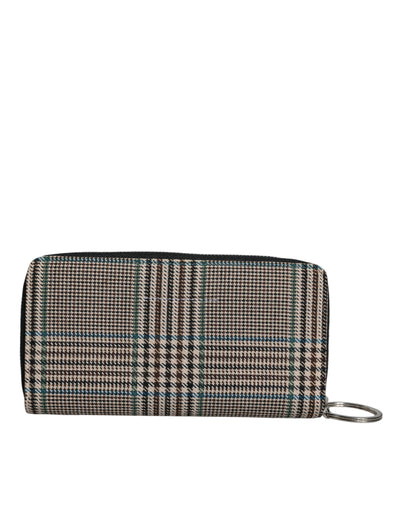 Flerfarvet Houndstooth Continental Lynlås Clutch Pung