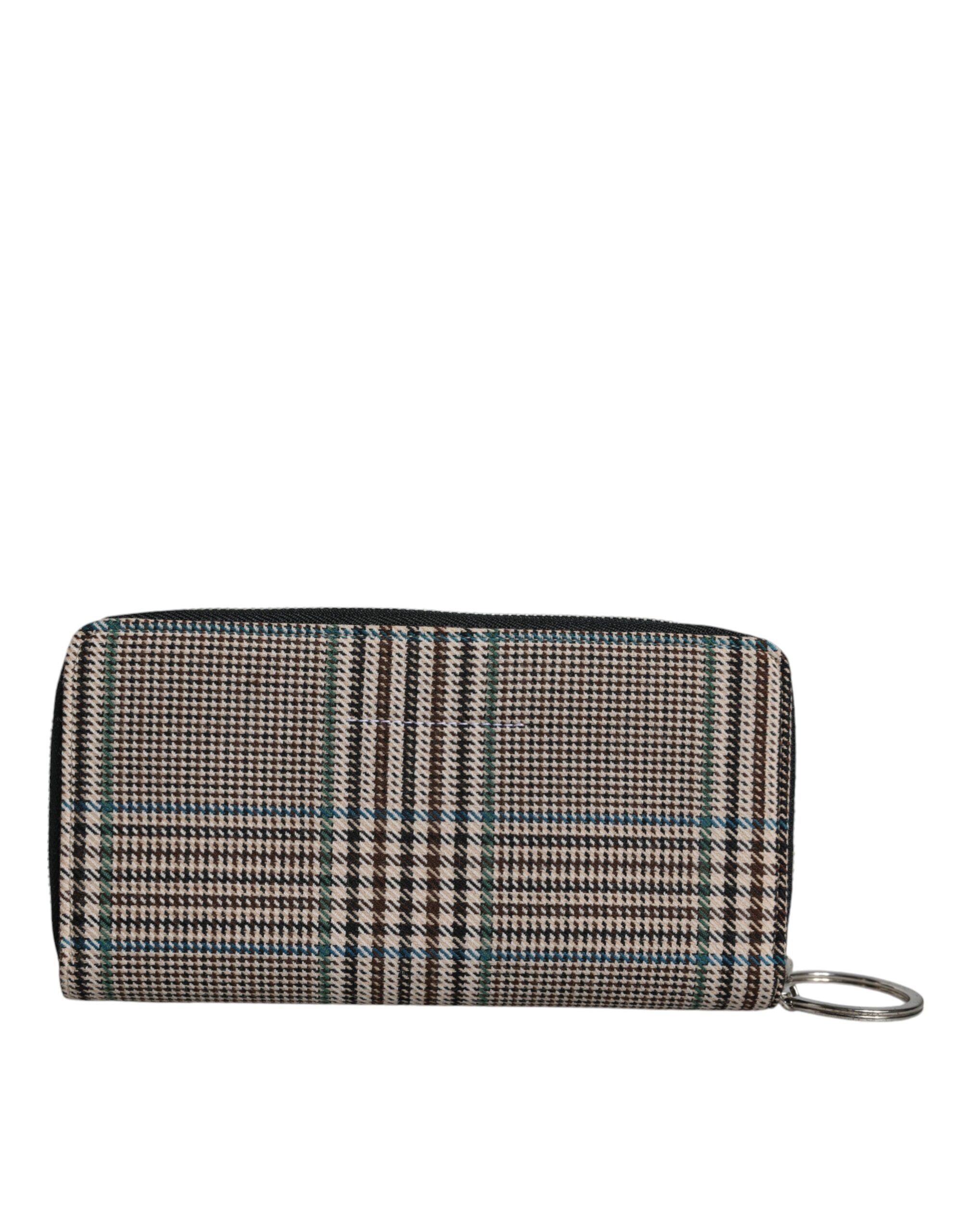 Flerfarvet Houndstooth Continental Lynlås Clutch Pung