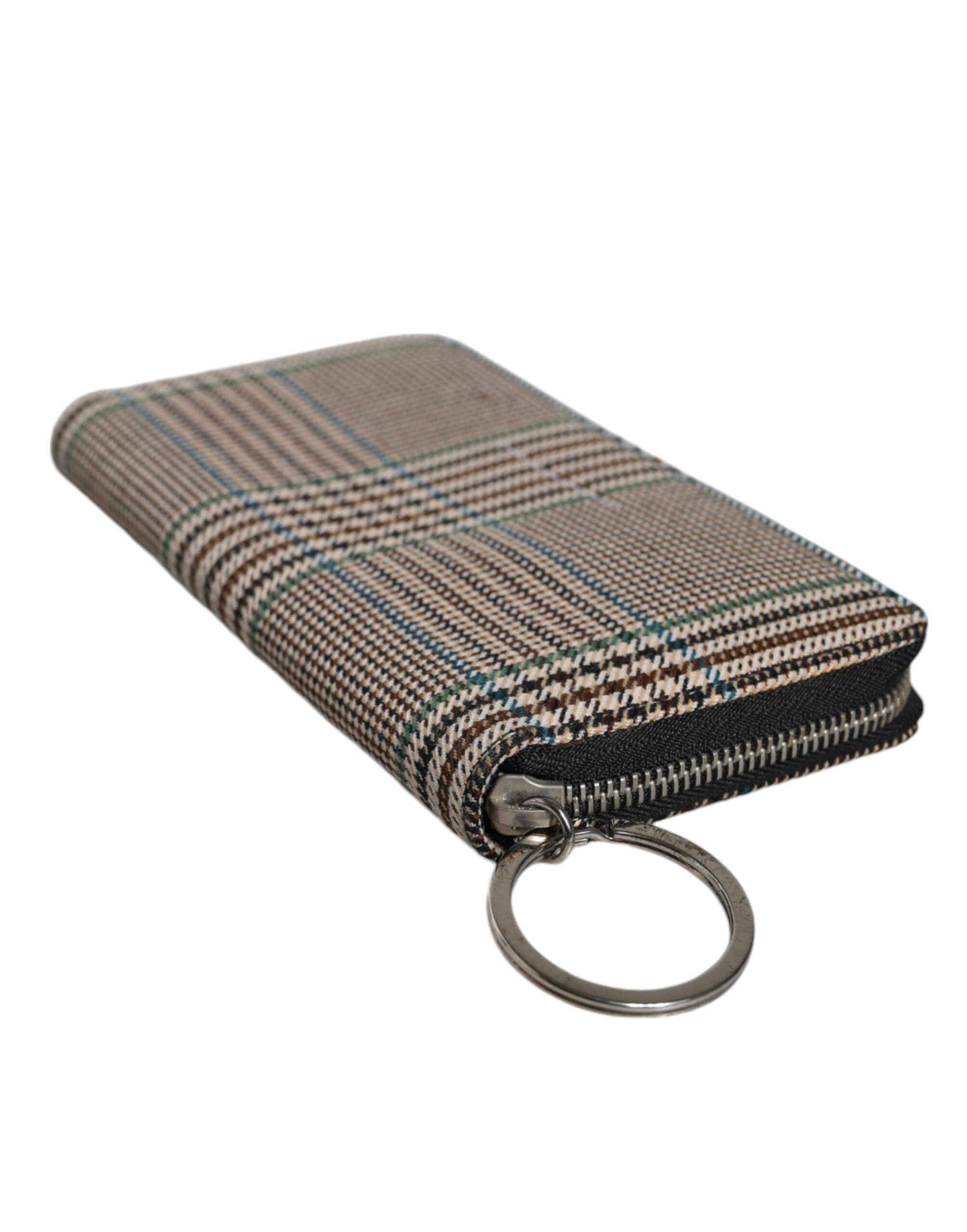 Flerfarvet Houndstooth Continental Lynlås Clutch Pung