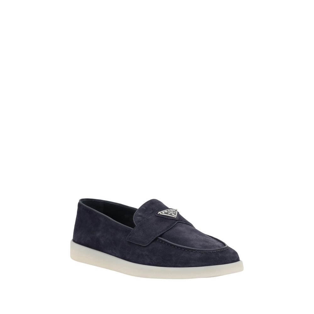 Blå gummi slip-on loafers
