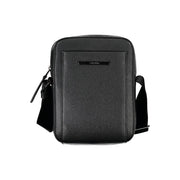 Sleek Black Shoulder Bag with Logo Detail