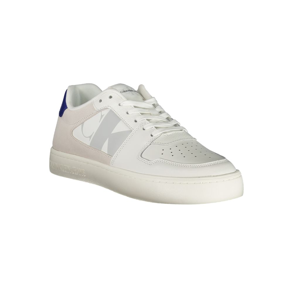White Polyurethane Men's Sneaker