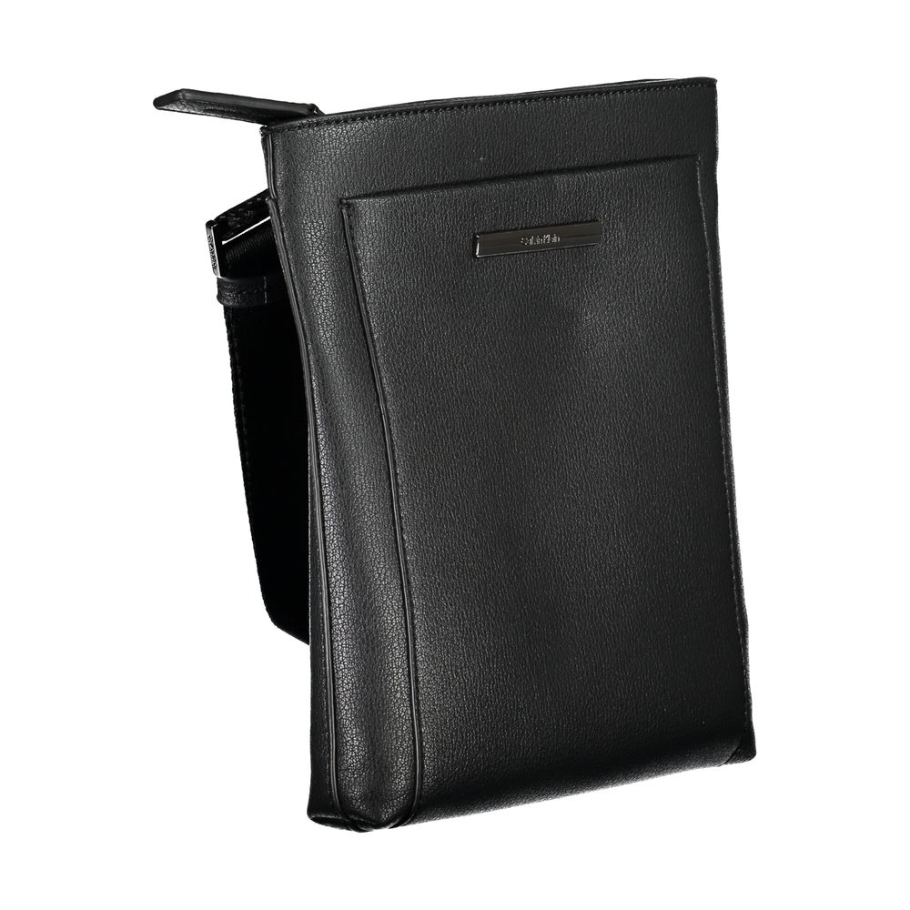 Black Polyester Men's Shoulder Bag
