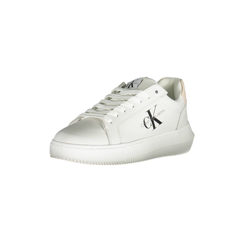 White Polyester Women Sneaker