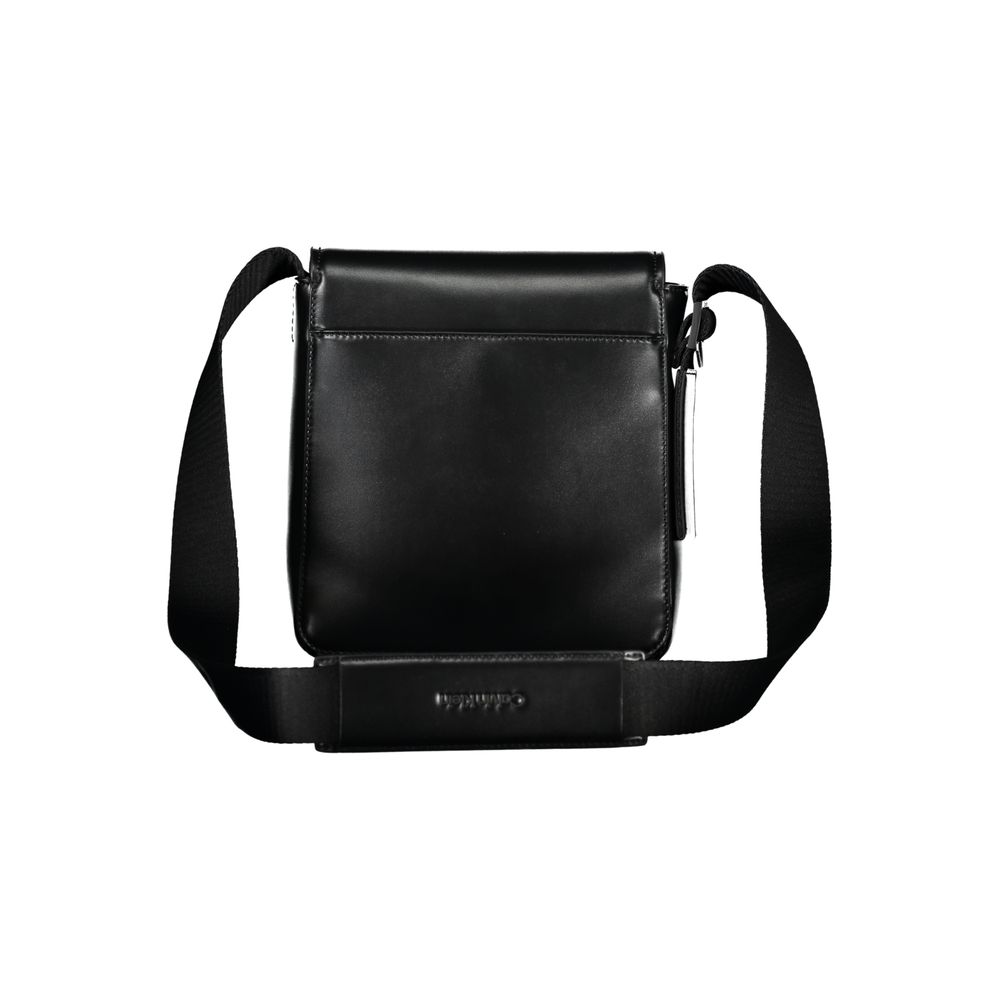 Black Polyester Men Shoulder Bag