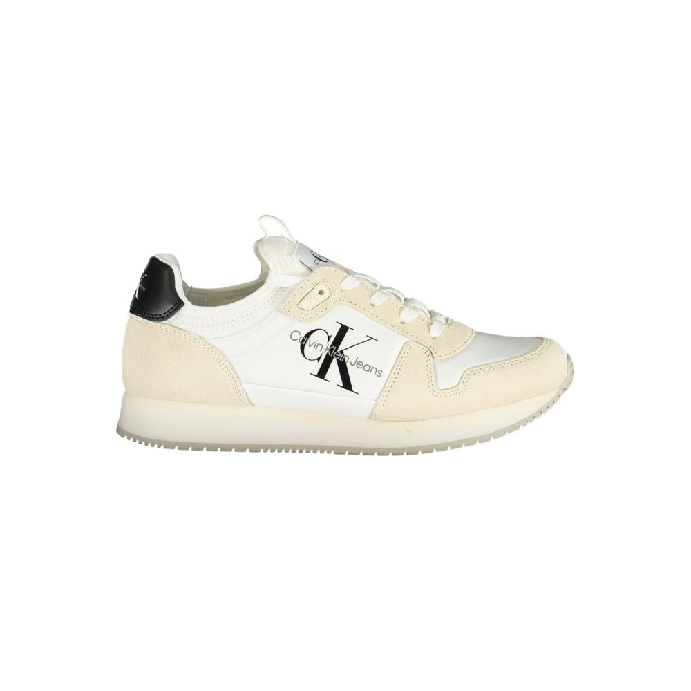 White Polyester Women Sneaker