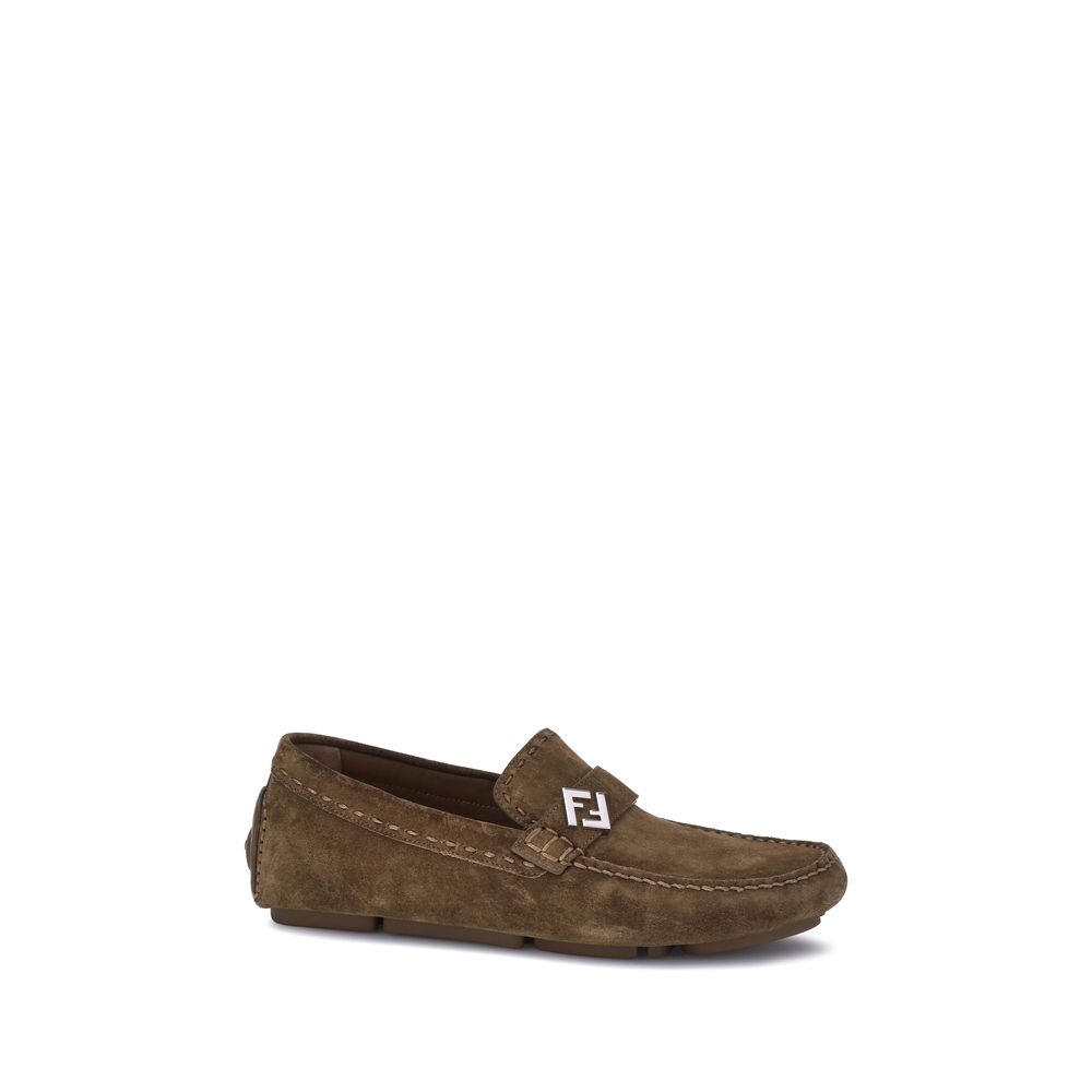Brune gummi slip-on loafers