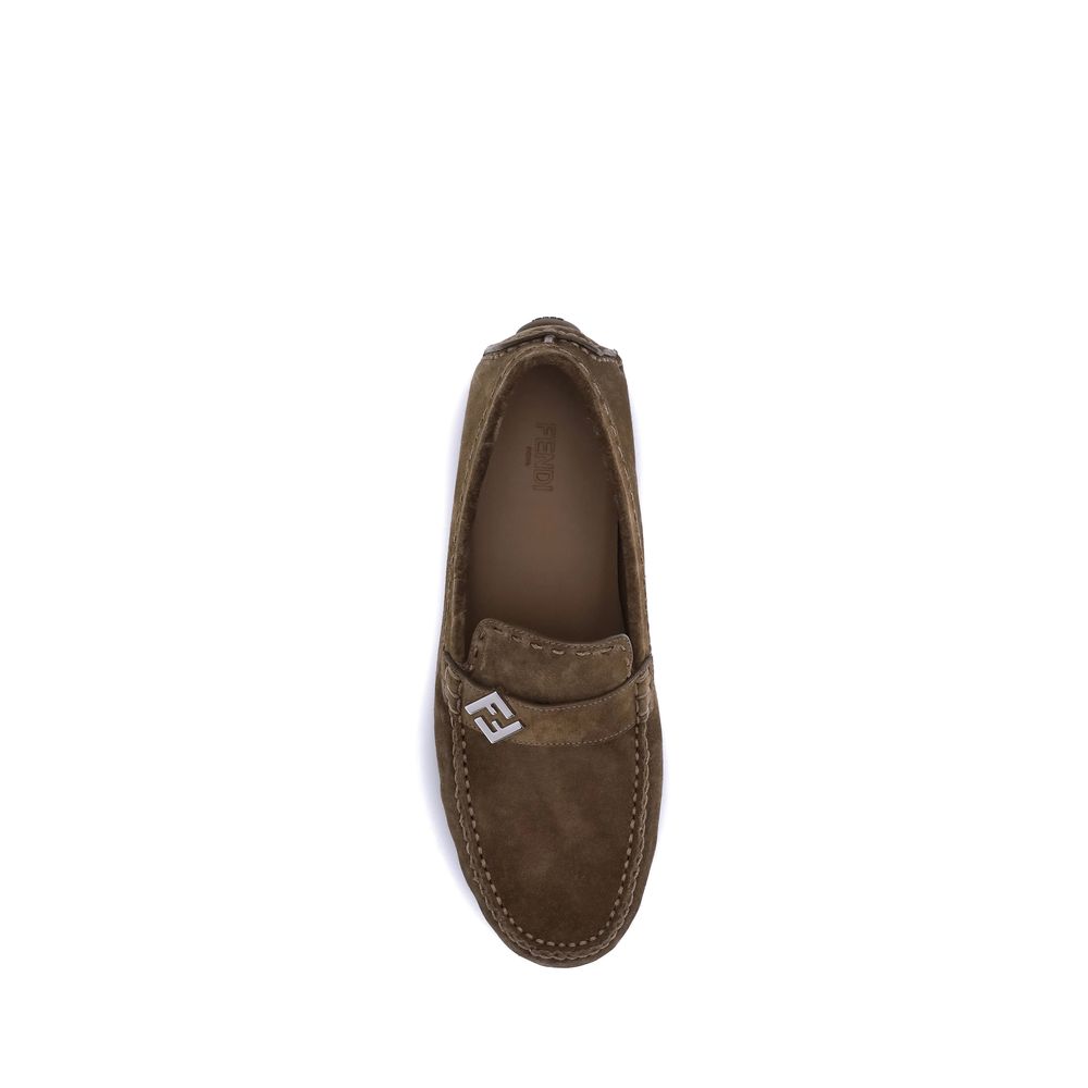 Brune gummi slip-on loafers