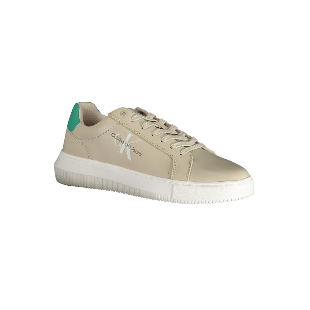 Beige Leather Men's Sneaker