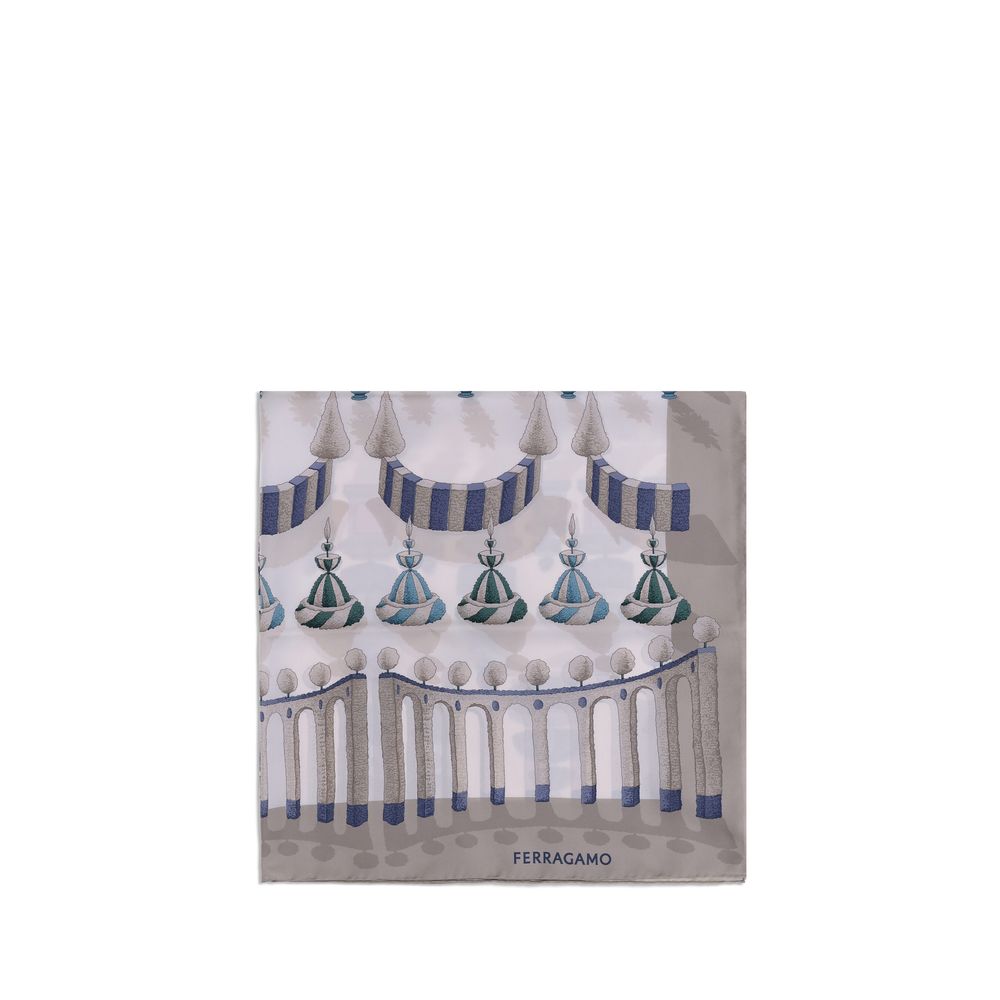 Flerfarvet silketørklæde