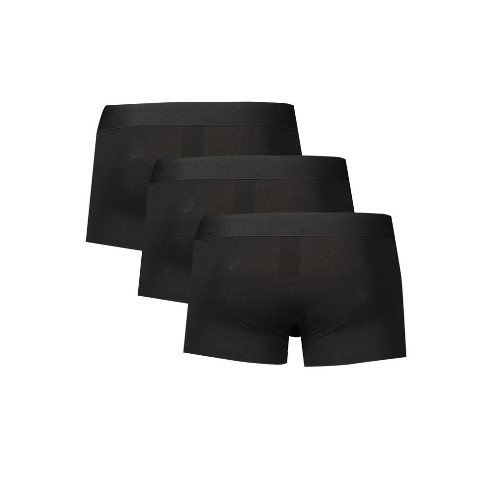 Black Polyester Men's Boxer Briefs