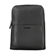 Black Polyurethane Men's Shoulder Bag