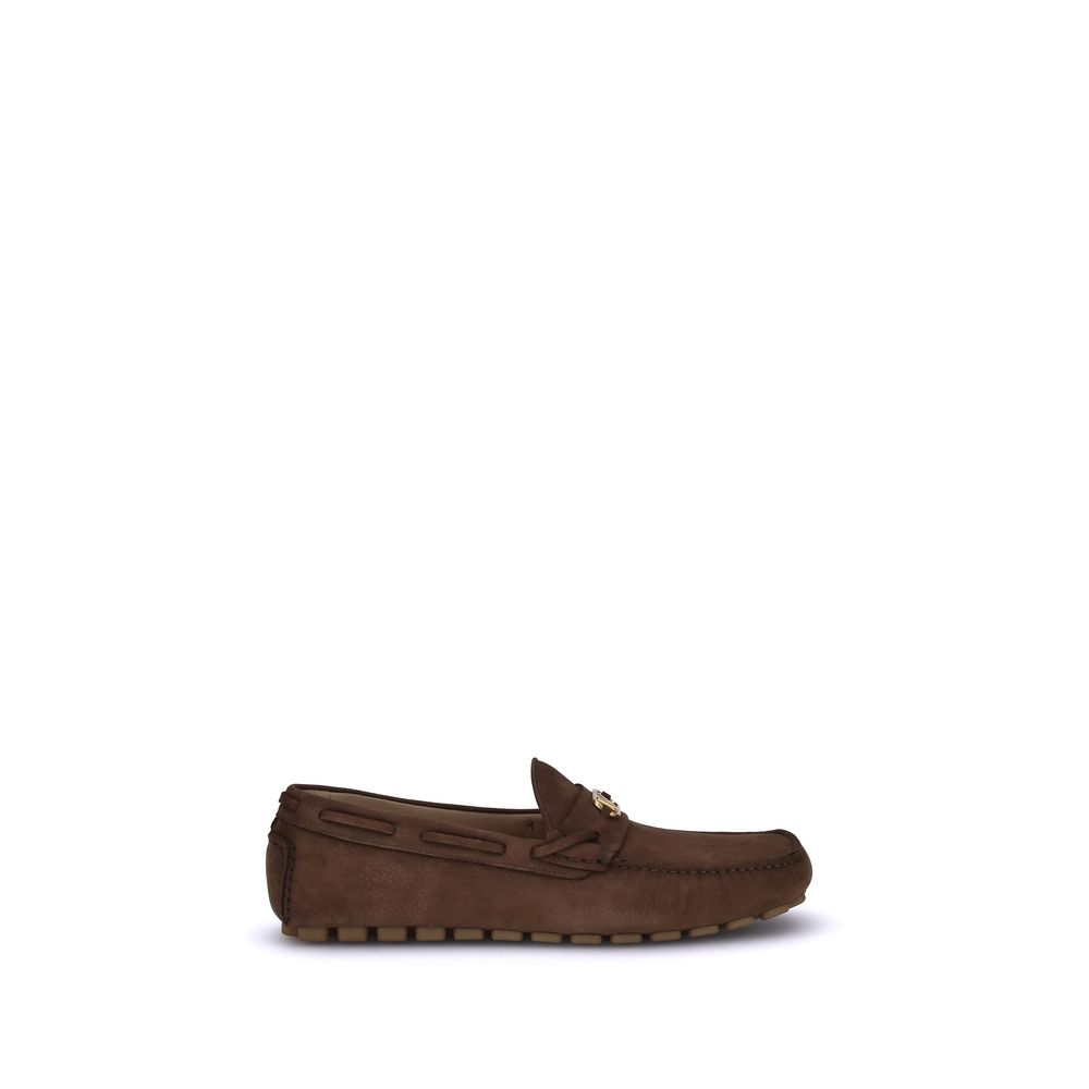 Brune gummi slip-on loafers