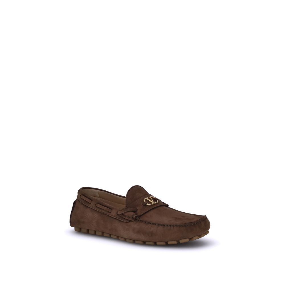 Brune gummi slip-on loafers