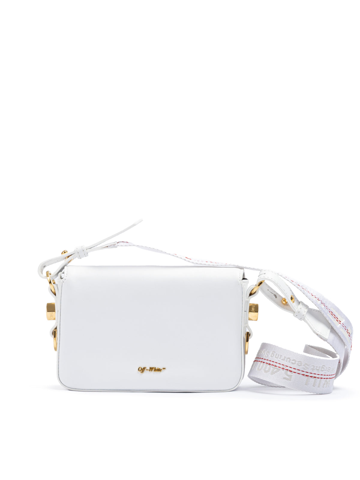 Hvid/Guld Metallisk Stribet Mini Crossbody Taske