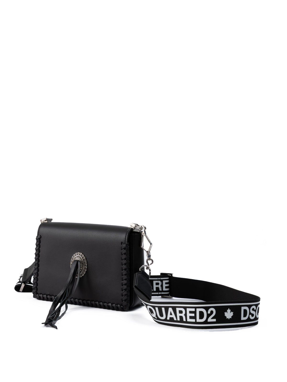 Sort læder crossbody taske