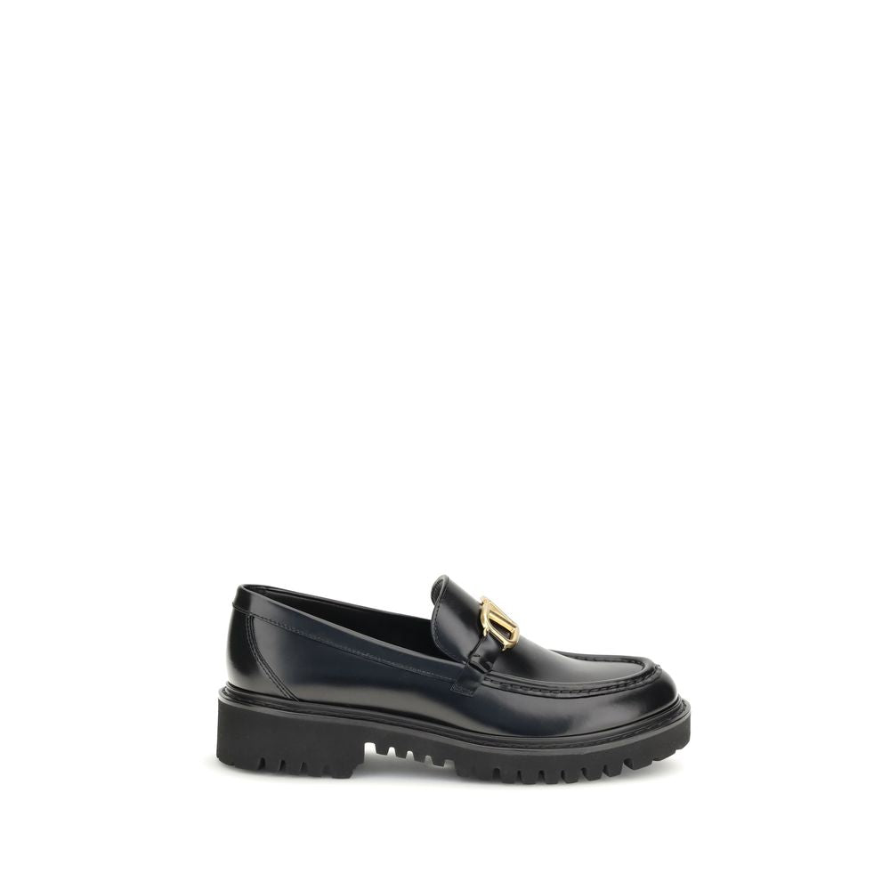 Sorte slip-on loafers i læder