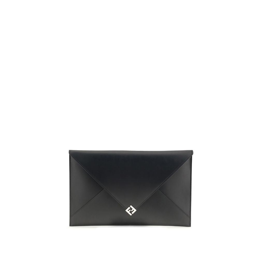Sort læder clutch taske
