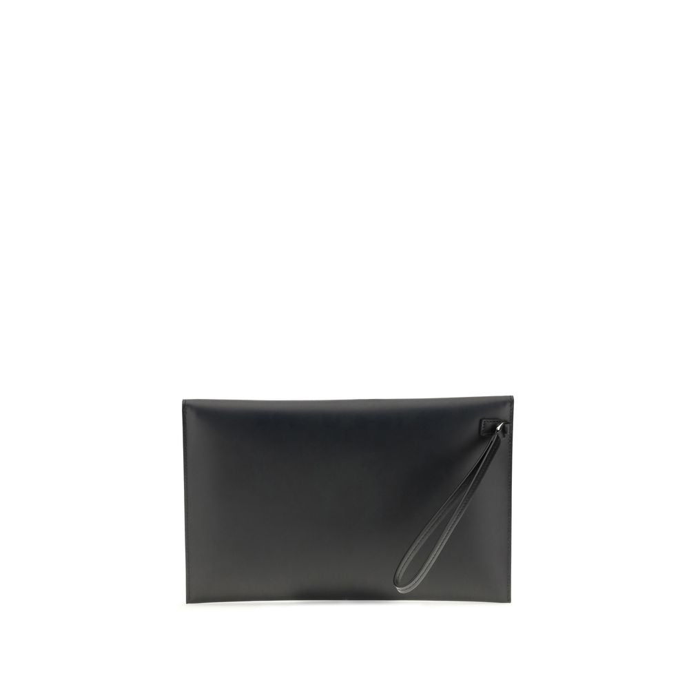Sort læder clutch taske