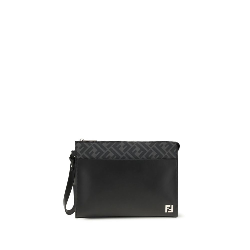 Sort læder clutch taske