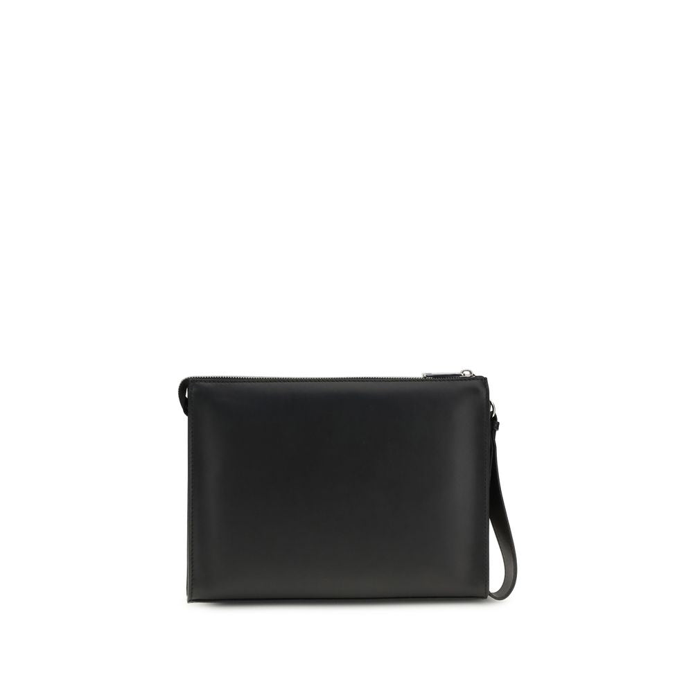 Sort læder clutch taske