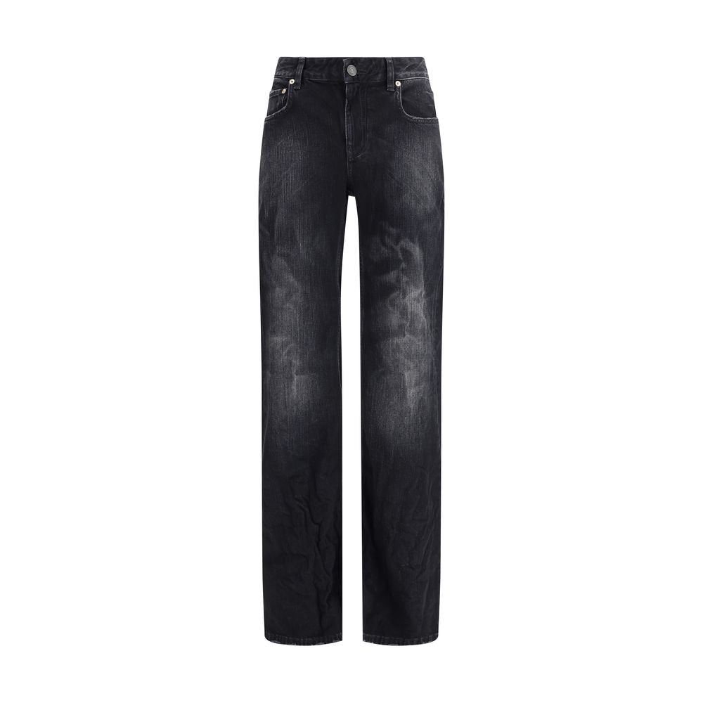 Sorte bomulds relaxed fit jeans