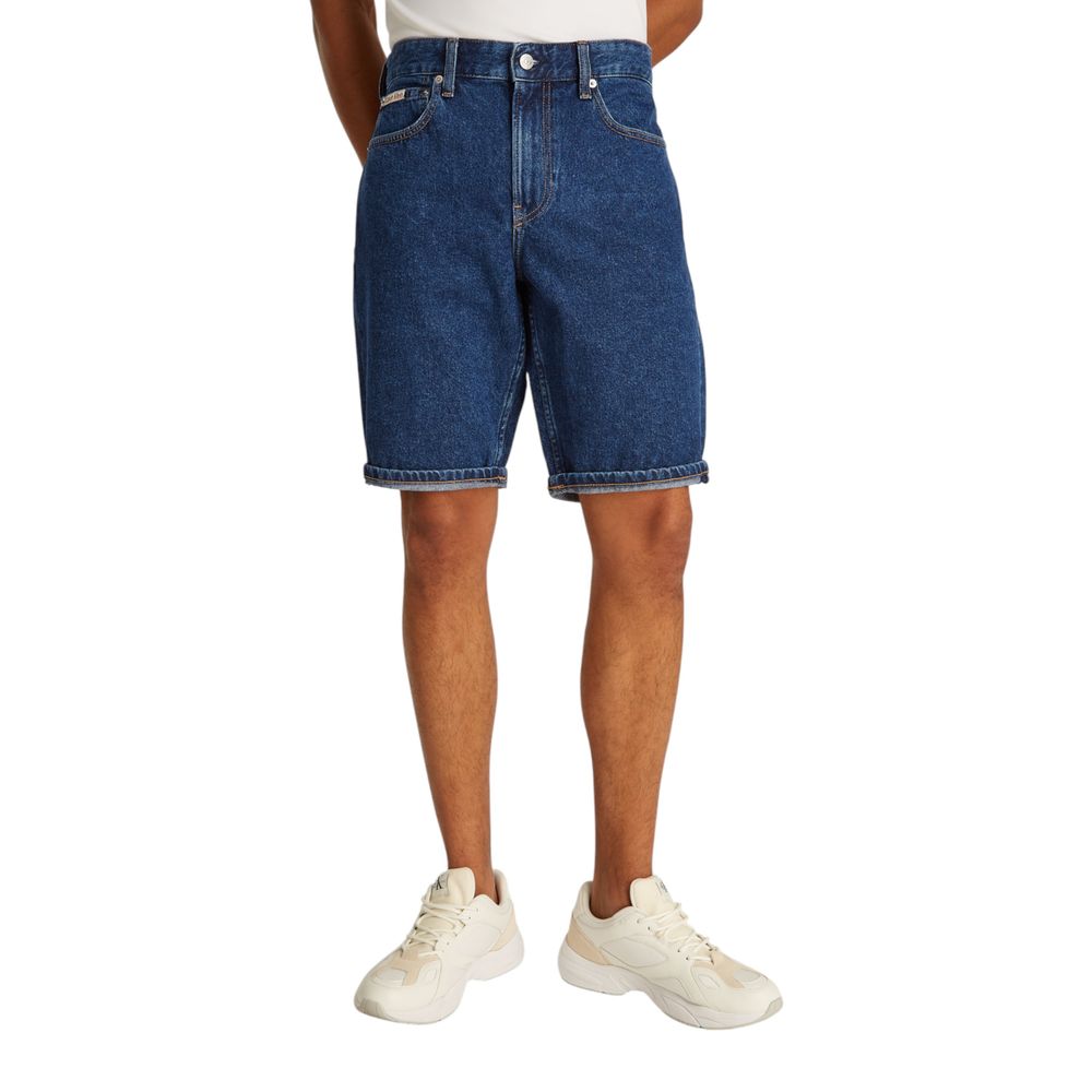 Blå bomuldsbermudashorts