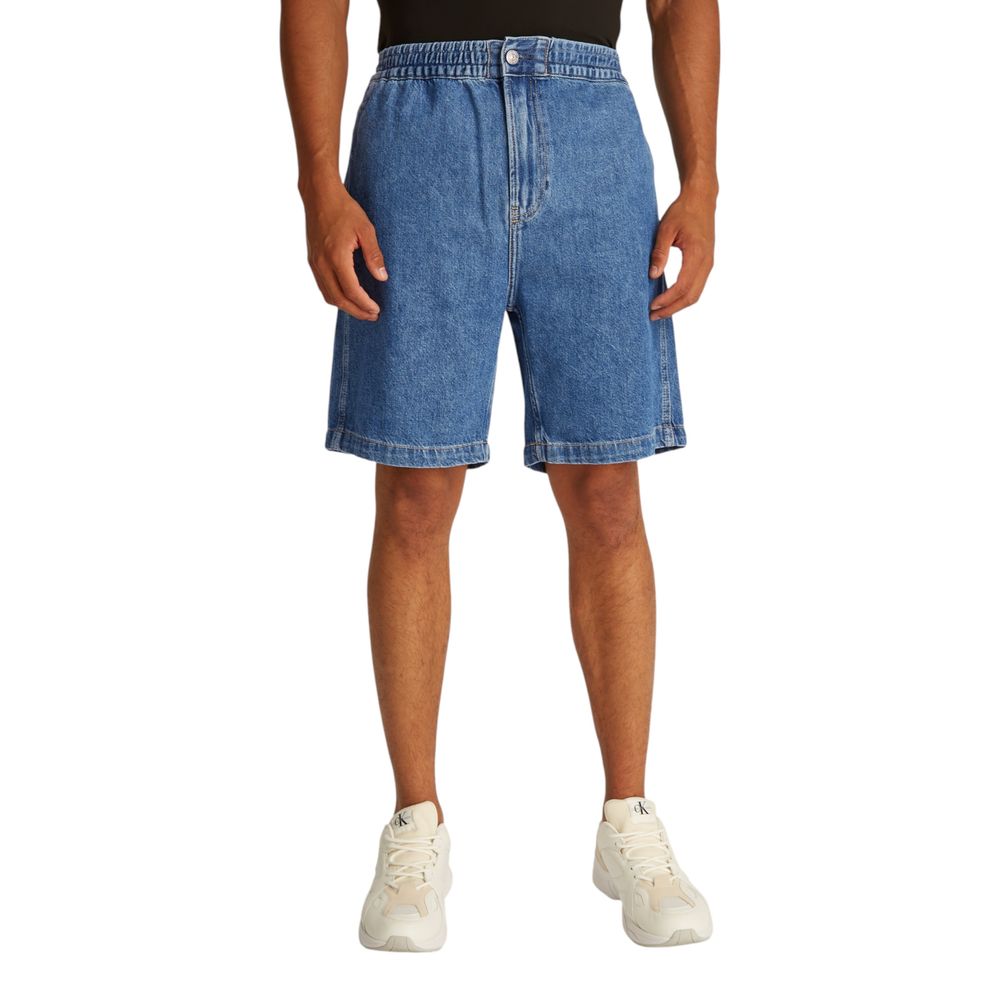 Blå bomuldsbermudashorts