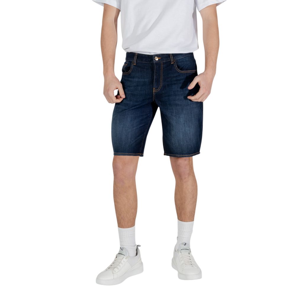 Blå bomuldsbermudashorts