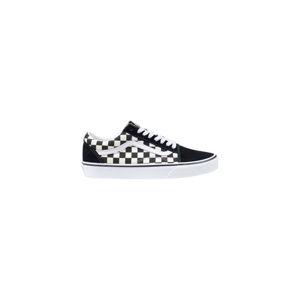 Sorte og hvide low-top sneakers i stof