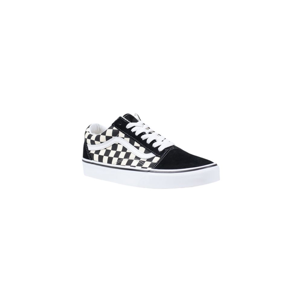 Sorte og hvide low-top sneakers i stof