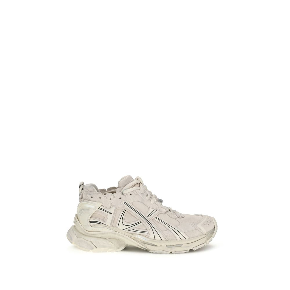 Beige Bos Taurus Athletic Sneakers i kalveskind