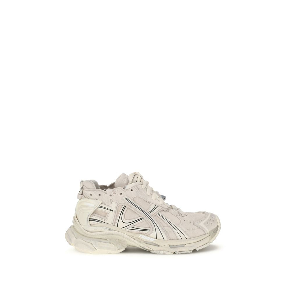 Beige gummi atletiske sneakers