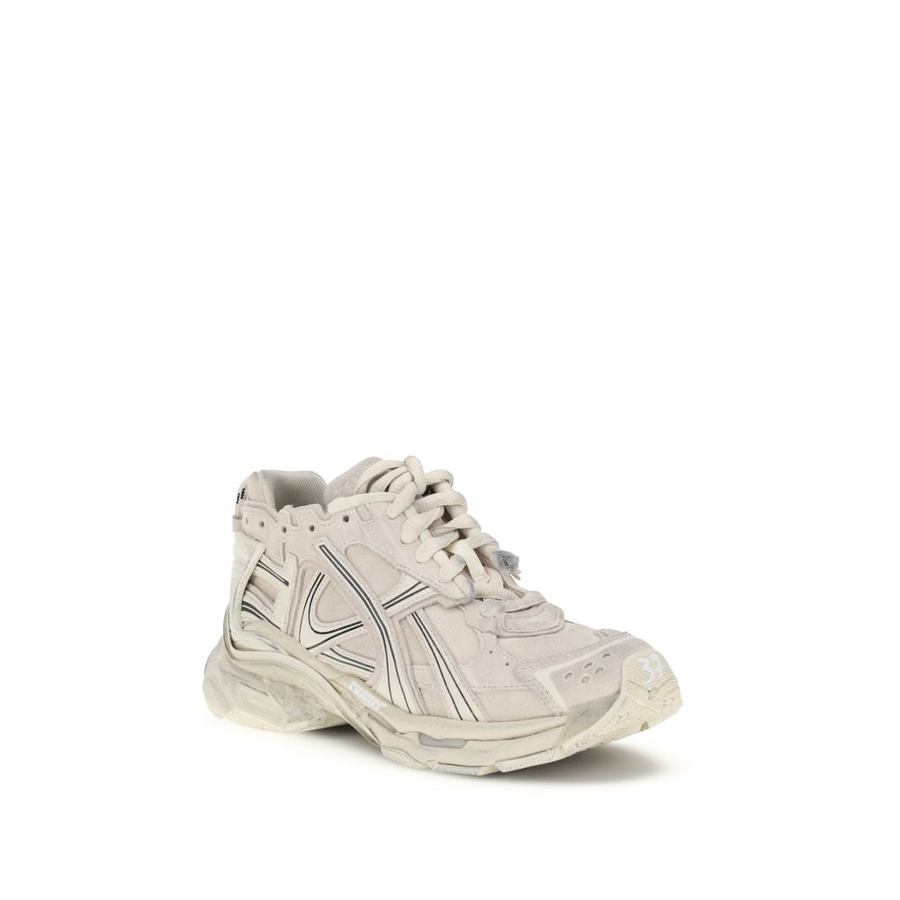Beige gummi atletiske sneakers