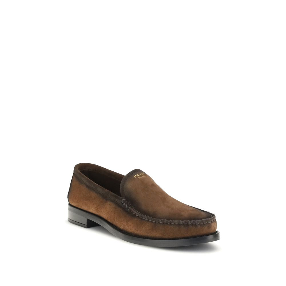 Brune slip-on loafers i læder