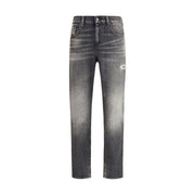 Grå bomulds relaxed fit jeans