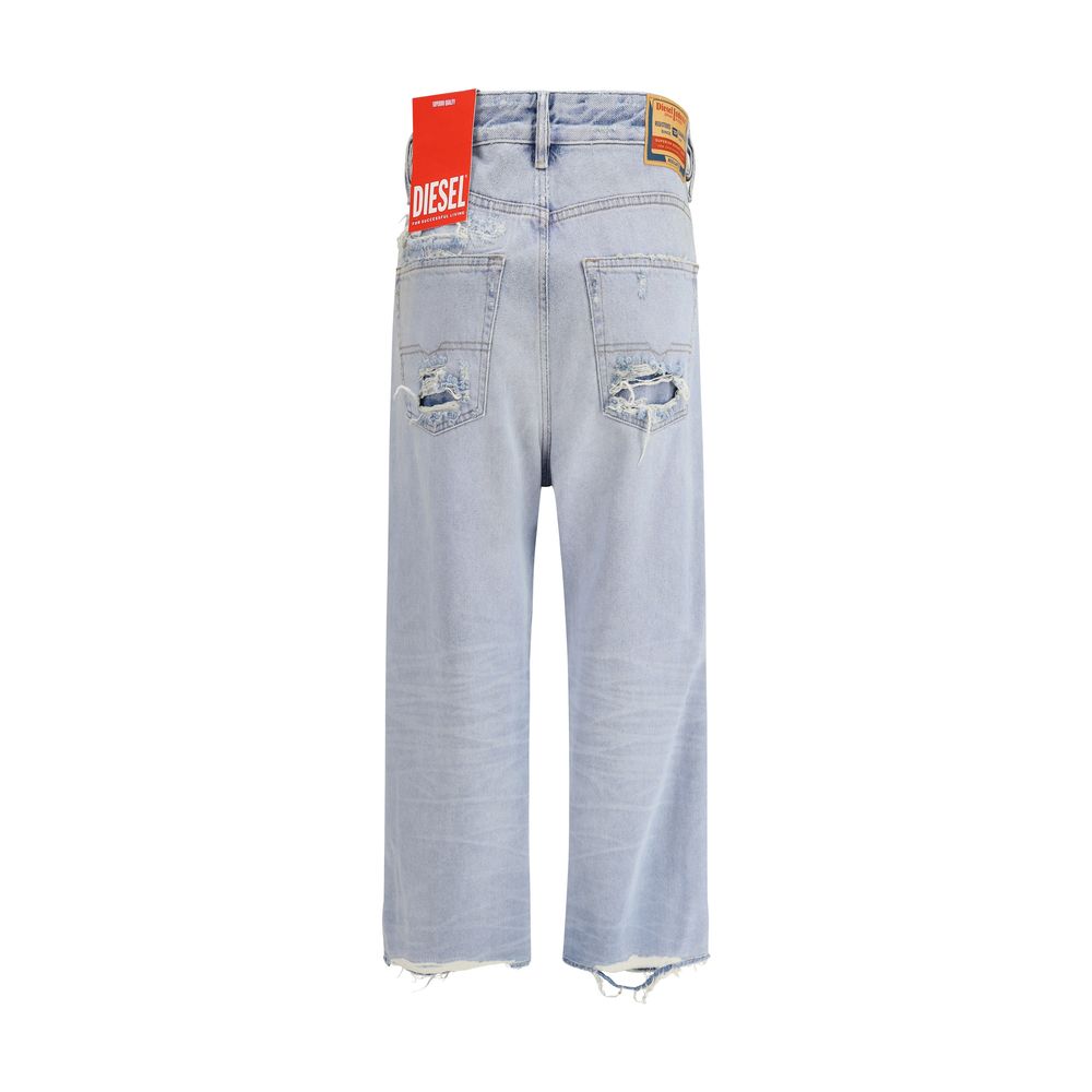Lyseblå bomulds relaxed fit jeans