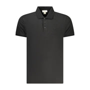 Black Cotton Men Polo Shirt