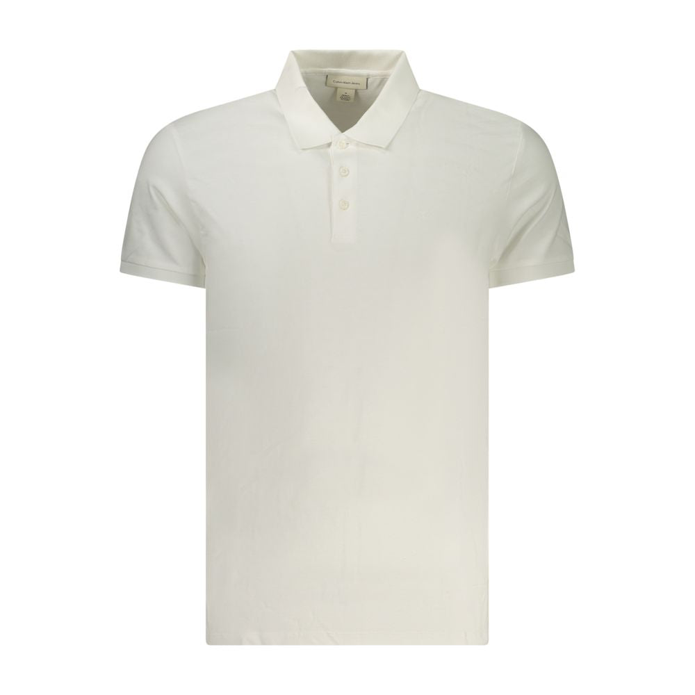 White Cotton Men Polo Shirt